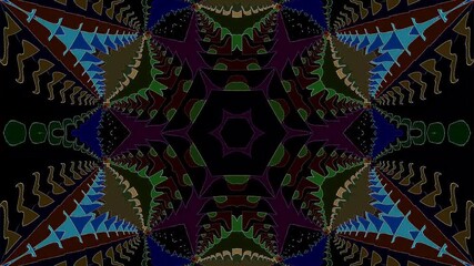 Wall Mural - 3D animation beautiful video colorful abstract bright light energy 4K of smooth lines waves glittering light effect on round shape in center, black background