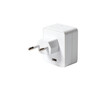 © Buras - White European power adapter, square shape, two prongs