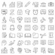 © afzal - Education Line Icons Editable Stroke. Book, Audiobook, E-Reader, Studying, Tutorial, Personal Organizer, Diary, learning and research in education, school or college.