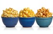 © LuDo - An assortment of popcorn flavors and textures are available in the bowls, with caramel, cheese, butter, and classic options, making them great snacks for movie nights, parties, or any occasion to