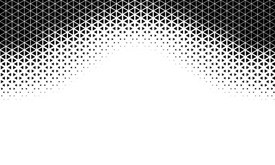 Wall Mural - Triangular halftone background. Vector geometric technology abstract background. Halftone triangles retro pattern. Minimal 80s style dynamic tech geometric pattern. Eps10