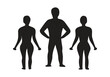© designsMHR - Three Human Silhouettes Standing Together On White Background people group with Vector Design
