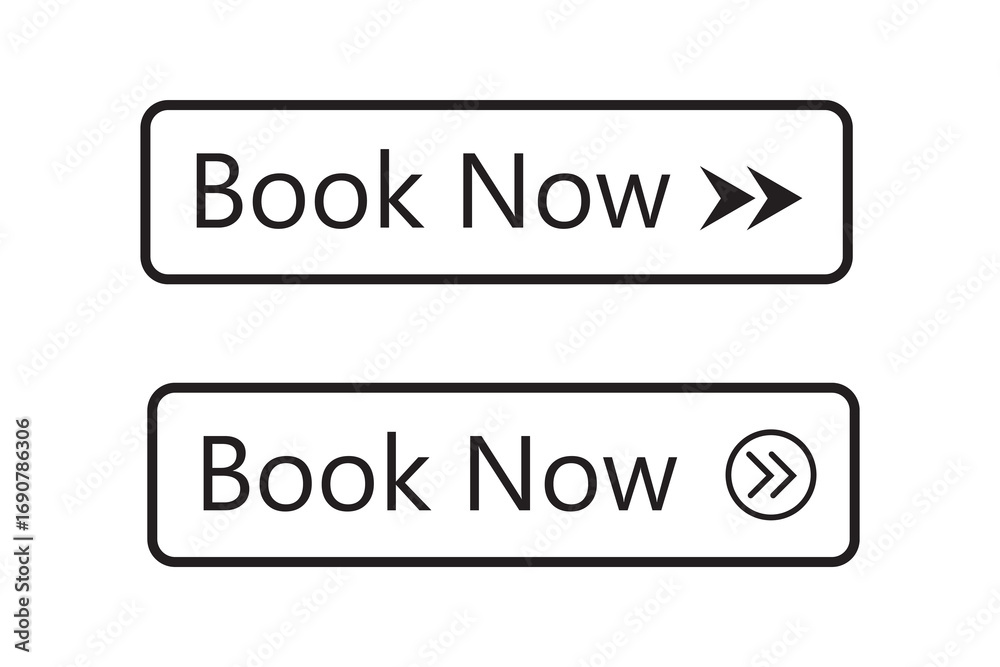 Book Now Icon Set – Vector Reservation Symbols for Website and App UI ...