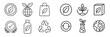 © Andrei - Eco friendly and sustainability line icon set for natural products and environmental care with symbols for recycling and packaging