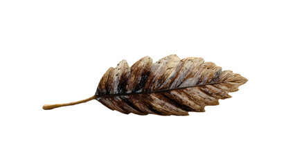 Wall Mural - Detailed Close-Up of a Textured Brown Leaf with Visible Veins, cut out transparent