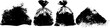 © Artem - Trash bag silhouette set in grunge black and white for urban design projects