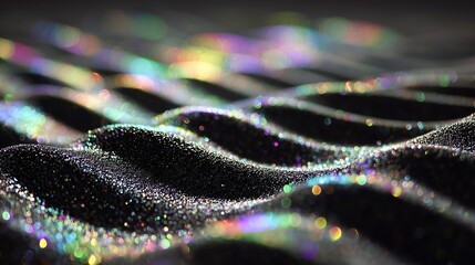 Glittering Textured Surface with Rainbow Bokeh Effects for Design Projects