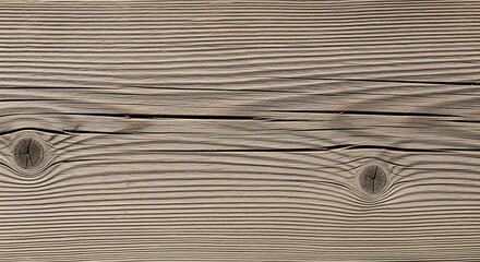 Closeup of weathered wood plank showing grain and knots, creating rustic texture
