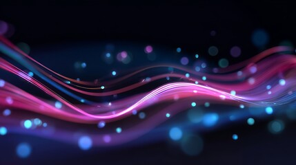 Abstract light streaks with bokeh glitter in pink, purple and blue create a dreamy backdrop.