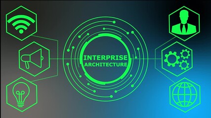 Digital enterprise architecture futuristic concept. business technology virtual screen background. performance metrics, and business insights from large data sets ,network , business 4k