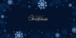 © olechkaart - Winter holiday frame with snowflakes. Falling snowflakes on the blue dark background. Merry Christmas, Happy New Year design.