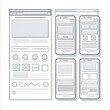 © andrew - UX design wireframe flat design front view