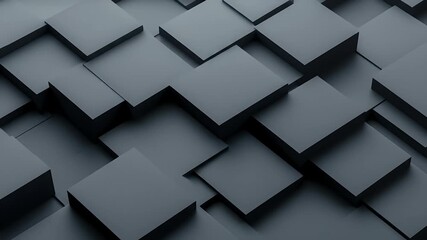 Dark Gray Abstract Cubes Blocks Geometric Pattern Surface 3D Rendering