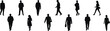 © MdAbdur - Silhouettes of business people walking and standing on white background Keywords: people, silhouette