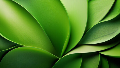 Wall Mural - elegant abstract green petal like structure in modern style