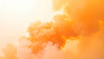 Wall Mural - Abstract Cloud Formation In Shades Of Orange And Yellow With Atmospheric Lighting