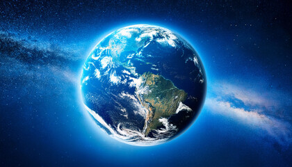 A Blue Planet Earth In The Sky