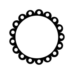 Wall Mural - round frame with scalloped edges isolated on white background. vignette in circle shape for photo or