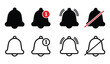 © Abidajahan - Set of bell notification icons in black and white Keywords: bell, notification, alert, icon