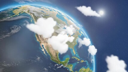 Wall Mural - planet earth as seen from outer space with cloud cover.