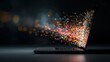 © pedro - Laptop with a digital explosion of colorful particles