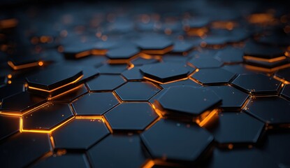 Abstract hexagonal pattern with glowing edges
