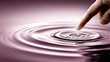© elmyra - A fingertip touches water, creating ripples.  A serene, smooth surface of water, in a muted purplish hue, is disturbed by a fingertip.  Gentle, concentric ripples radiate outward