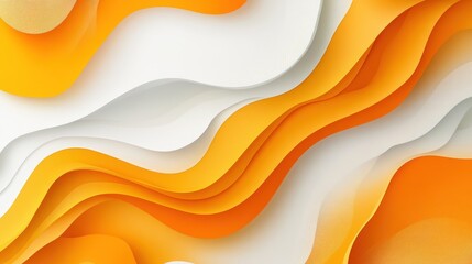 Wall Mural - Abstract Orange and White Curved Shapes