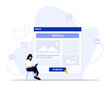 © Honeybe - Publish article concept illustration. Suitable for landing page, ui, web, App intro card, editorial, flyer, and banner.