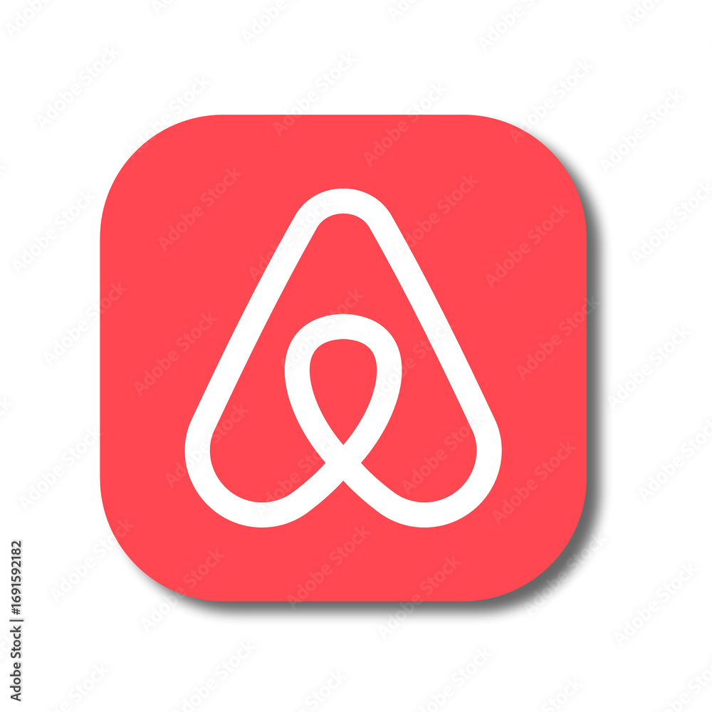 airbnb logo with shadow. airbnb icon with shadow. airbnb button with  shadow. 스톡 사진 | Adobe Stock