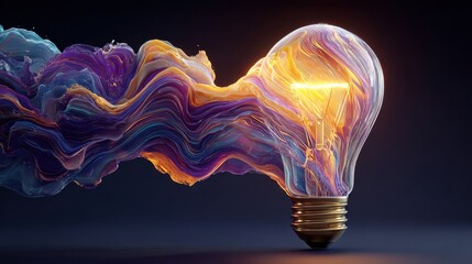 Wall Mural - Vibrant Colorful Energy Flowing Through Waves of Light and Motion