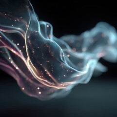 Wall Mural - futuristic close up of ethereal fabric with soft glow and movement