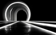 © fanjianhua - Modern Abstract Archway with Glowing Lights in Black and White