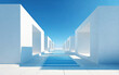 © fanjianhua - A modern architectural scene with white structures and clear blue sky