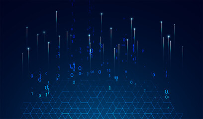 Abstract data transmission visualization. Big data analytics representation. Futuristic network. Graphic concept for your design