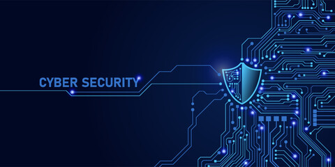 Fingerprint scanning on circuit board. secure system concept with a fingerprint. Cyber security technology concept abstract background futuristic Hi-tech style. Vector and Illustration.