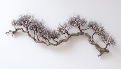 Twisted branch with miniature trees