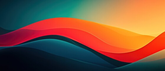 Wall Mural - Abstract Colorful Wavy Lines Background