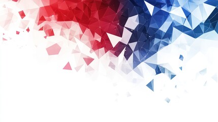 Wall Mural - Abstract Background of Red, Blue, and White Triangles