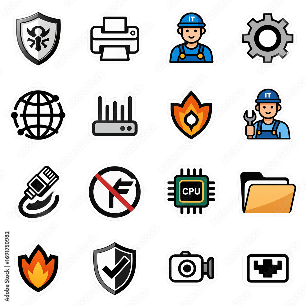 20 transparent PNG of computer icons Stock Illustration | Adobe Stock
