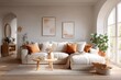 © Rutchaneewan - Cozy living room makeover modern home interior design bright space wide angle comfort and style