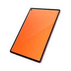 Futuristic tablet mockup with orange display and slim modern frame