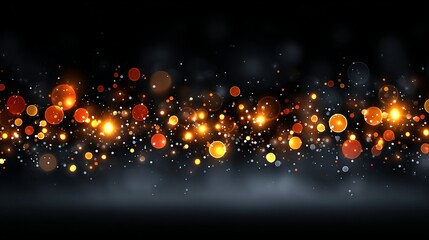 Wall Mural - festive christmas lights background with warm golden bokeh and twinkling fairy string lights — cozy 
