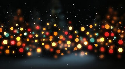 Wall Mural - festive christmas lights background with warm golden bokeh and twinkling fairy string lights — cozy 