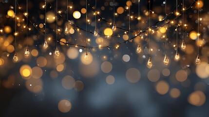 Wall Mural - festive lights and garlands vector background with soft bokeh — sparkling holiday celebration banner