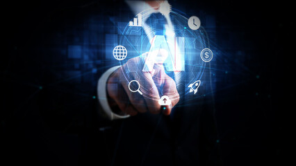 Wall Mural - Artificial Intelligence Concept with Futuristic Technology in Business Environment
