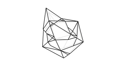 Geometric wireframe polygon illustration for design and technology projects isolated PNG with Transparent Background