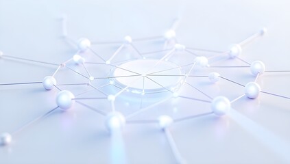 Modern Communication Web Design – 3D Network, Digital Technology, Geometric Lines, Business Concept, Vector Illustration and Science Backdrop