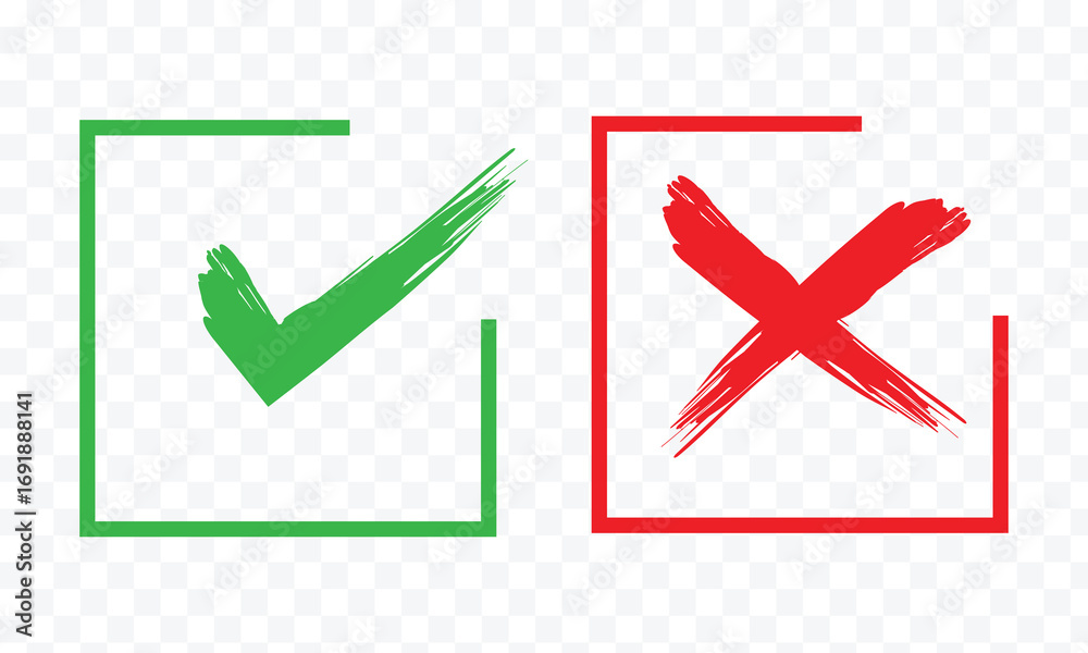 Check marks doodle set. hand drawn chalk checklist, checkbox, green ...