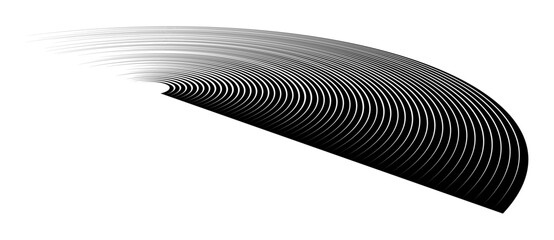 Wall Mural - lines in circle abstract background. dynamic transition illusion in spiral. black shape on a white b